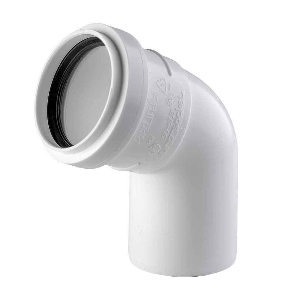 Pipelife raccord en PP coude sanitaire M/S 45 32 blanc