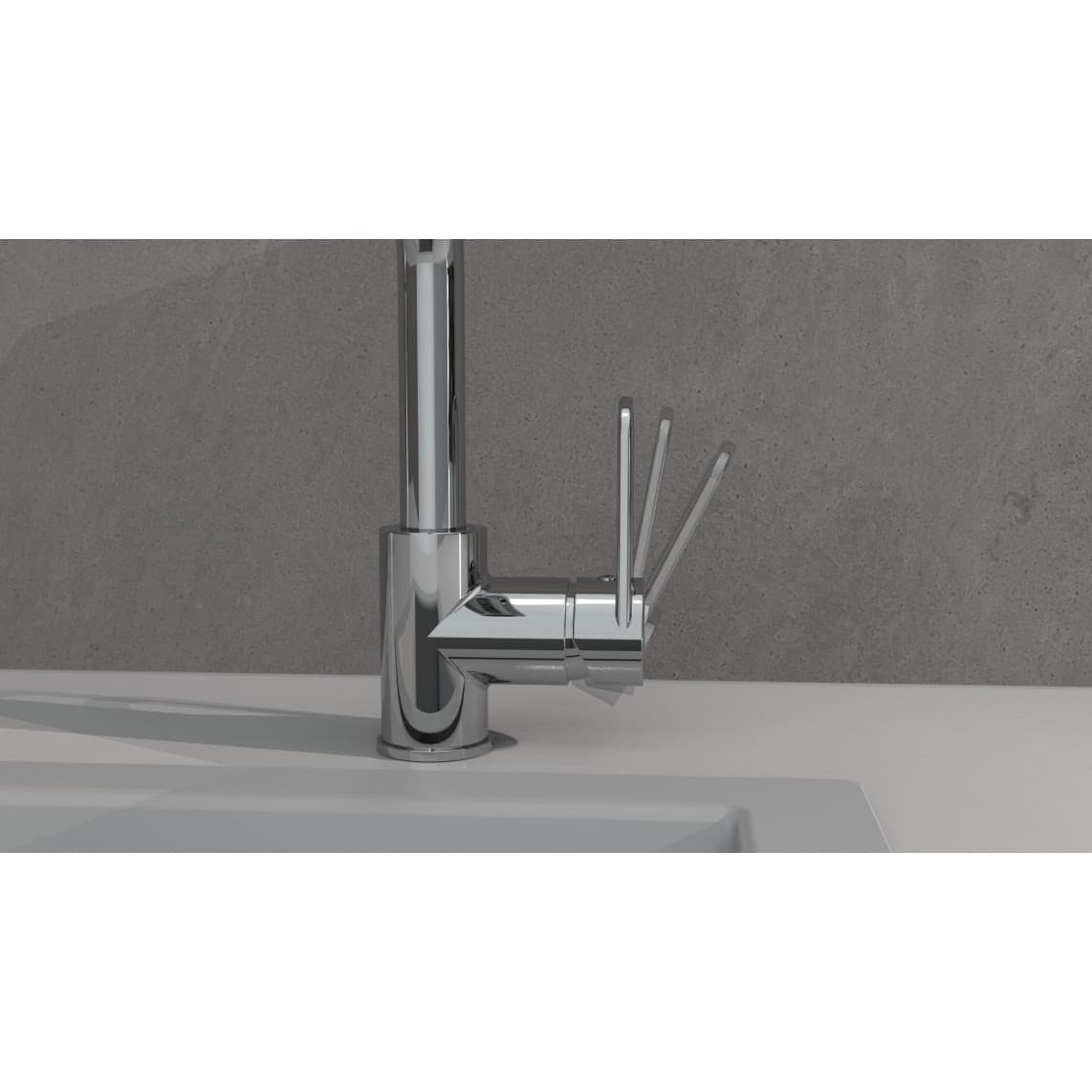 26230 DESIGN RING Mitigeur évier, chromé, avec bec extractible