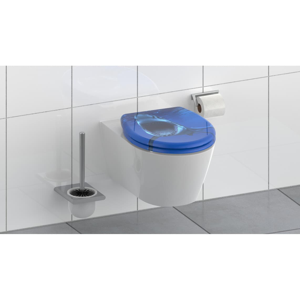 82371 abattant WC en Duroplast SHARK, avec frein de chute et déclipsable