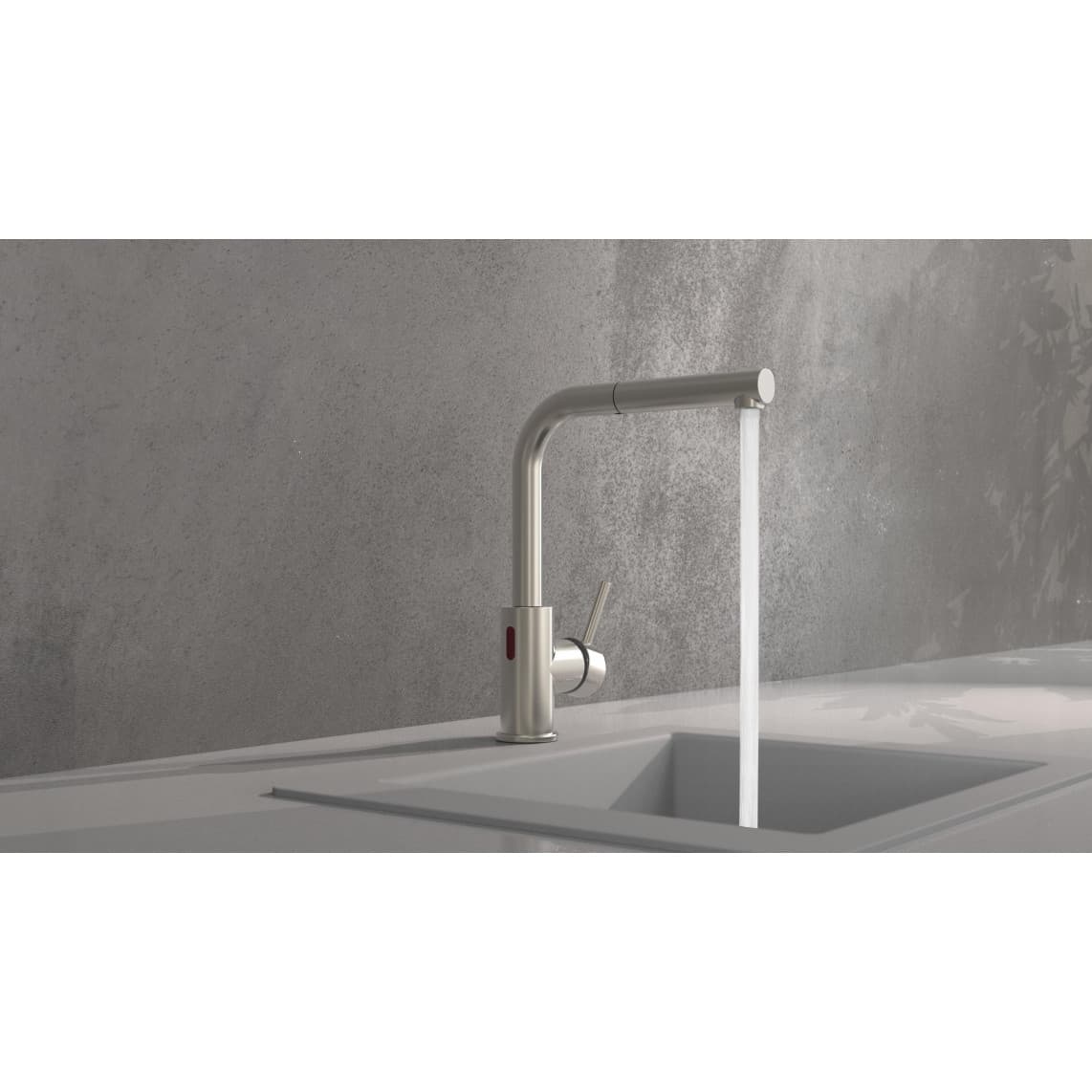 99705 VITAL Sensor keukenkraan met uittrekbare uitloop, RVS look