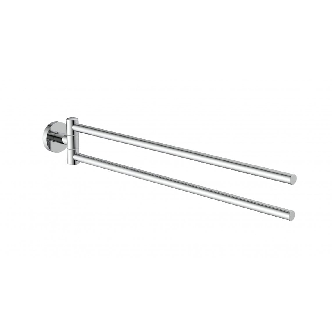 BA0251 Porte-serviettes de toilette double, chromé, à coller ou vis