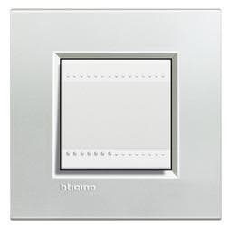 LivingLight - plaque rectangulaire 2 modules Argent