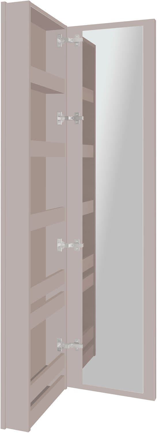 COMMODE MIROIR COFFEE ETROITE 1 PORTE GAUCHE 40 GRIS BASALTE MAT