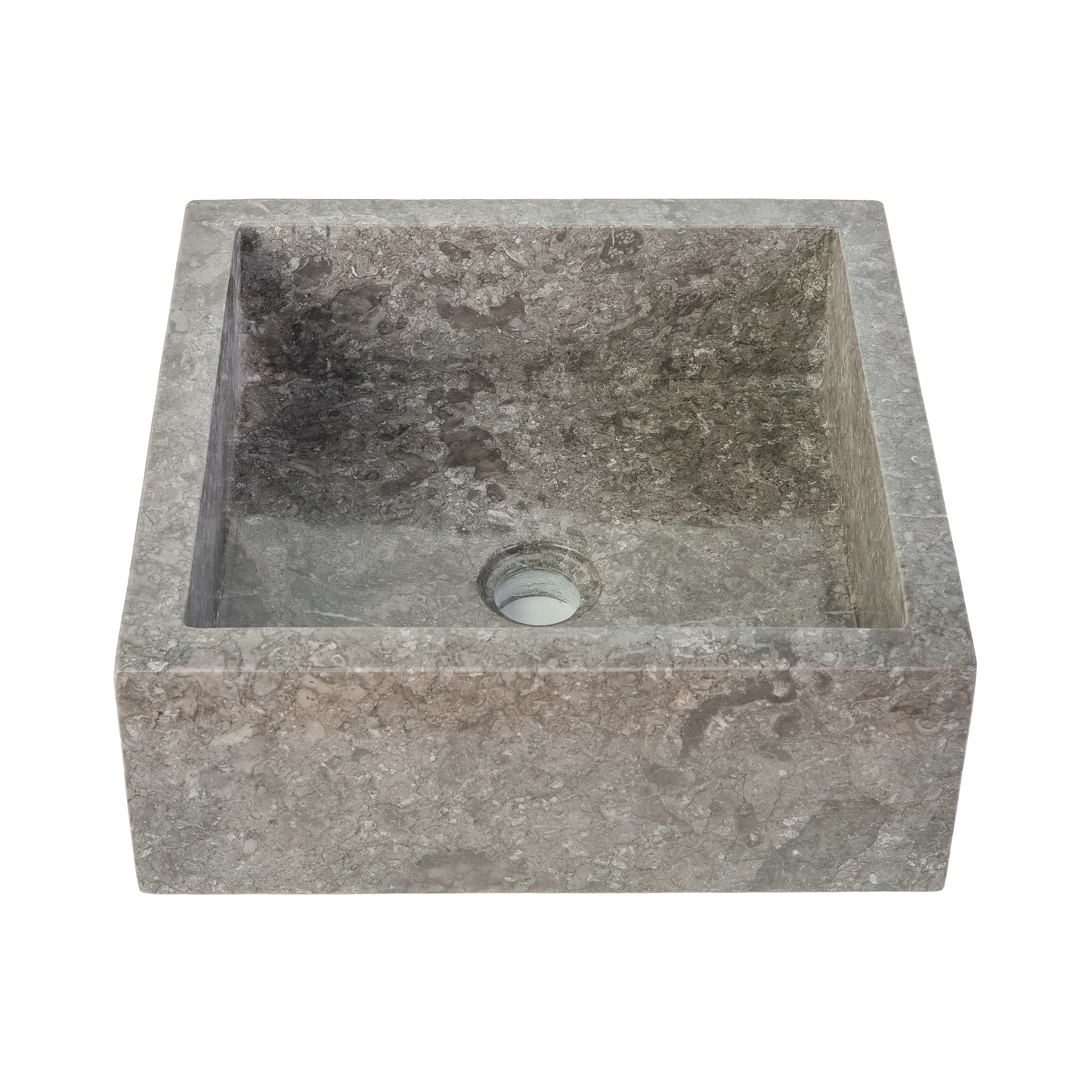 Vasque à poser carré entièrement polie - Gris 40X40X15CM