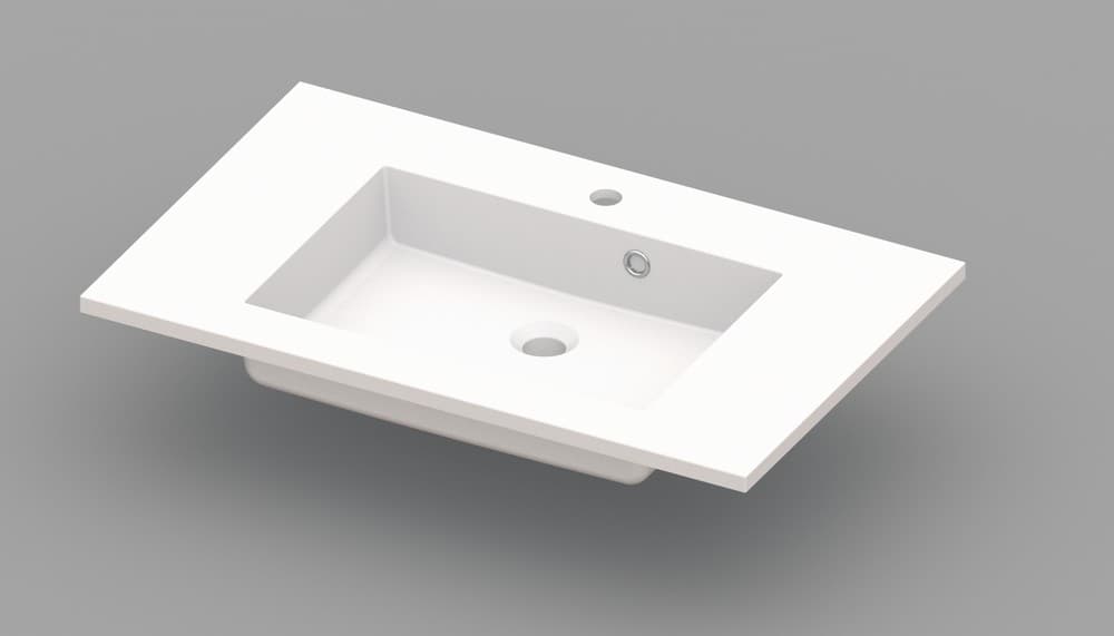 Van Marcke Coste tablette avec 1lavabo 800x500x200mm blanc marbre artificiel