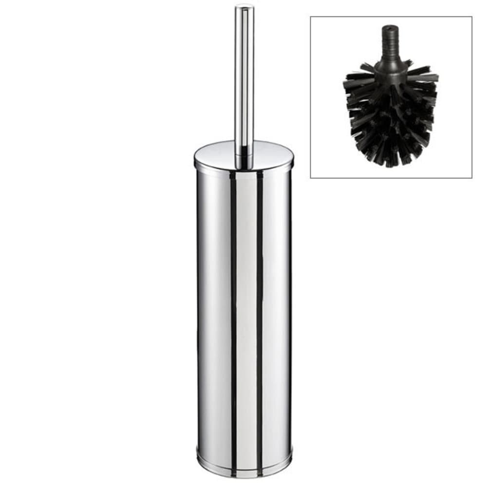 Geesa Nemox porte-brosse WC mural avec brosse en noir laiton chromé