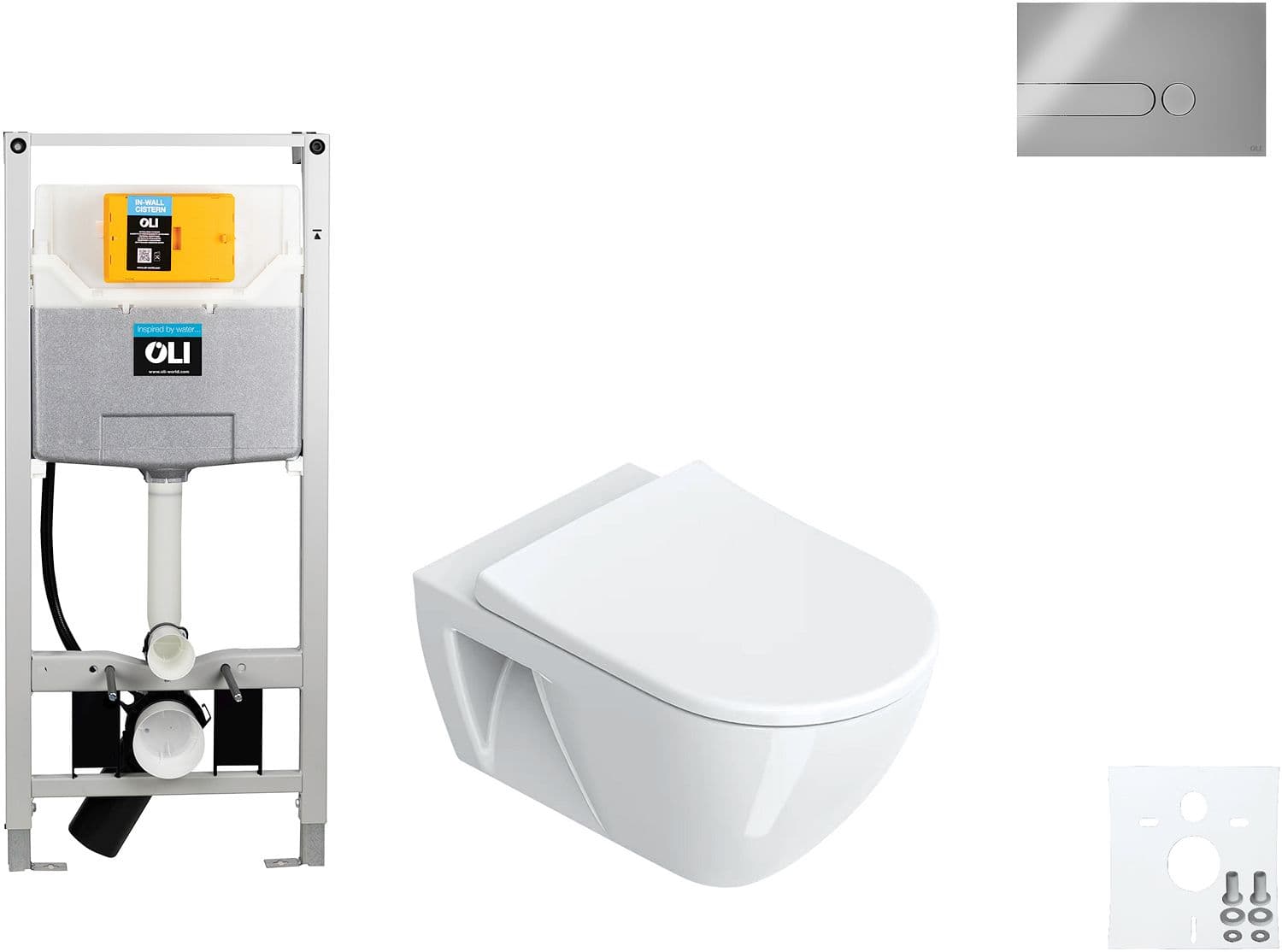WALLFIX OLI WC SUSPENDU SFERA ECO CATALANO IPLATE MAT CHROME