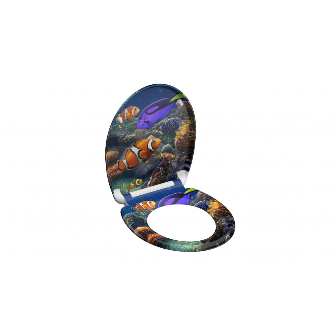 82372 abattant WC en Duroplast SEA LIFE, avec frein de chute et déclipsable