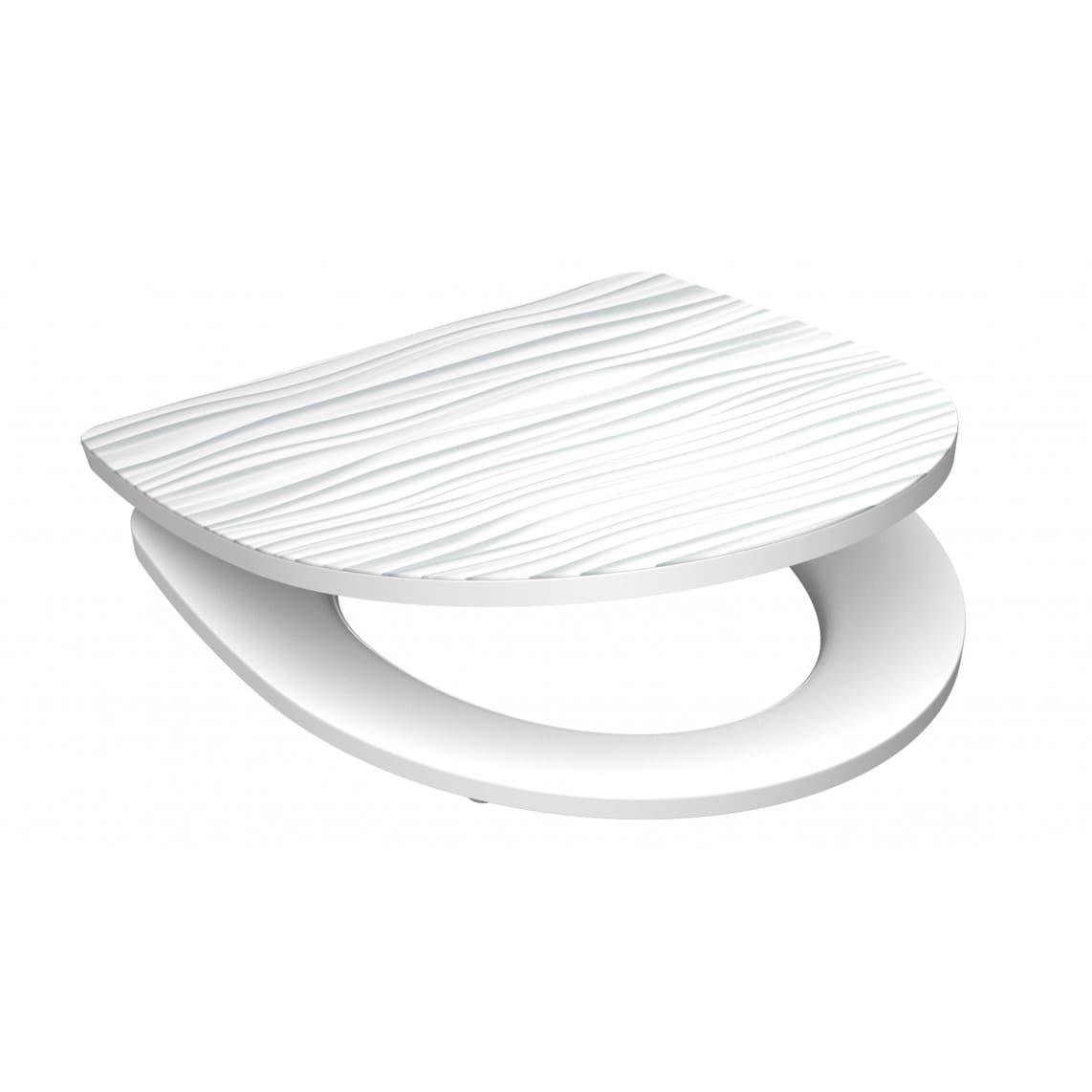 82584 abattant WC en Duroplast HG WHITE WAVE, avec frein de chute et déclipsable