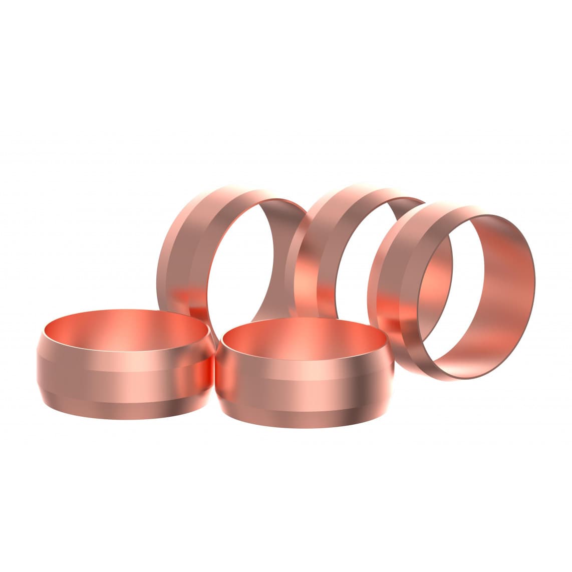 989461317 CU anneau de compression, vierge, 15 mm, raccord à serrer pour tube en cuivre (5x)