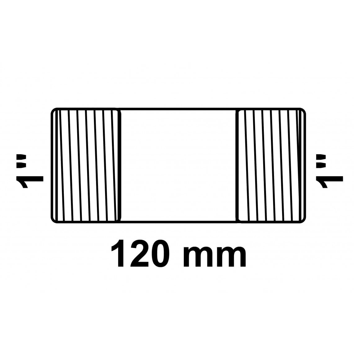 989825455 FM mamelon double, galvanisé, 1" x 120 mm, (23)