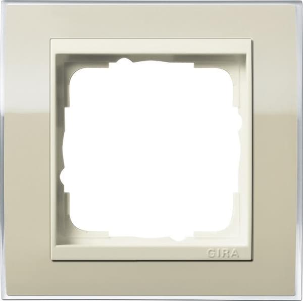Cadres de finition Gira Event Clear sable avec cadre intermédiaire Blanc crème brillant