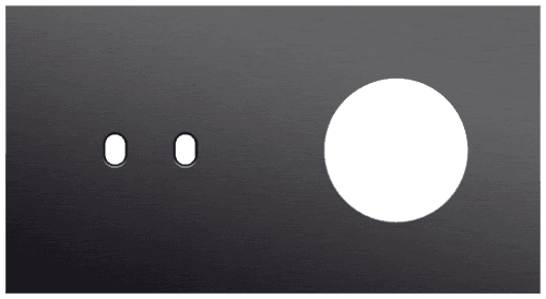 Plaque de recouvrement double, horizontale 71 mm d'entraxe, pour une fonction de commutation double et une fonction de prise de courant, Niko Toggle alu black brushed