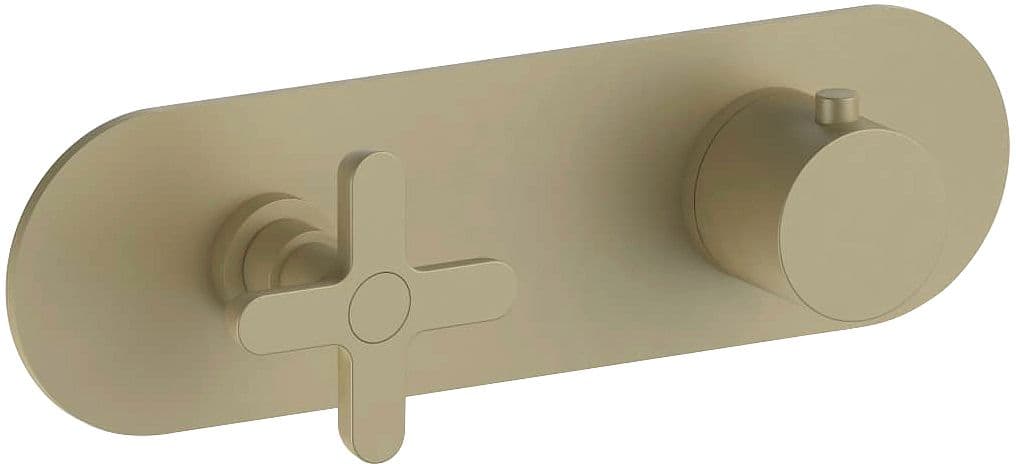 SET DE FINITION THERMOSTAT +INVERSEUR ICONA CLASSIC FANTINI HORIZONTAL MAT BRITISH GOLD PVD