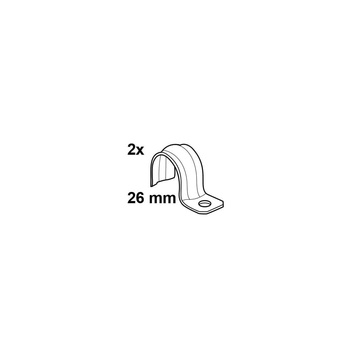 973812255 cavalier pour tube, galvanisé, 26 mm (2x)
