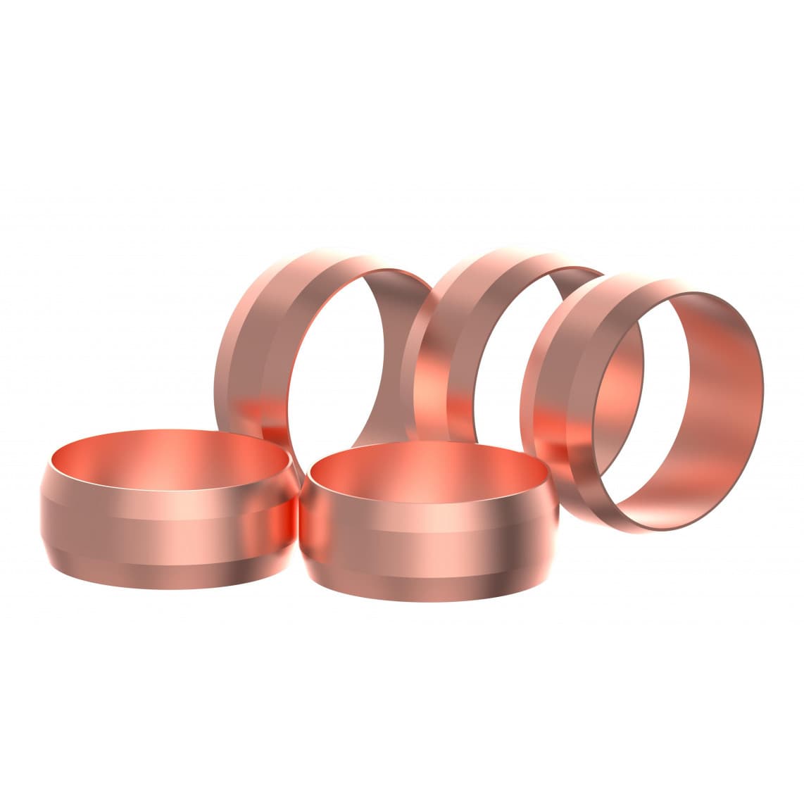 989461417 CU anneau de compression, vierge, 18 mm, raccord à serrer pour tube en cuivre (5x)
