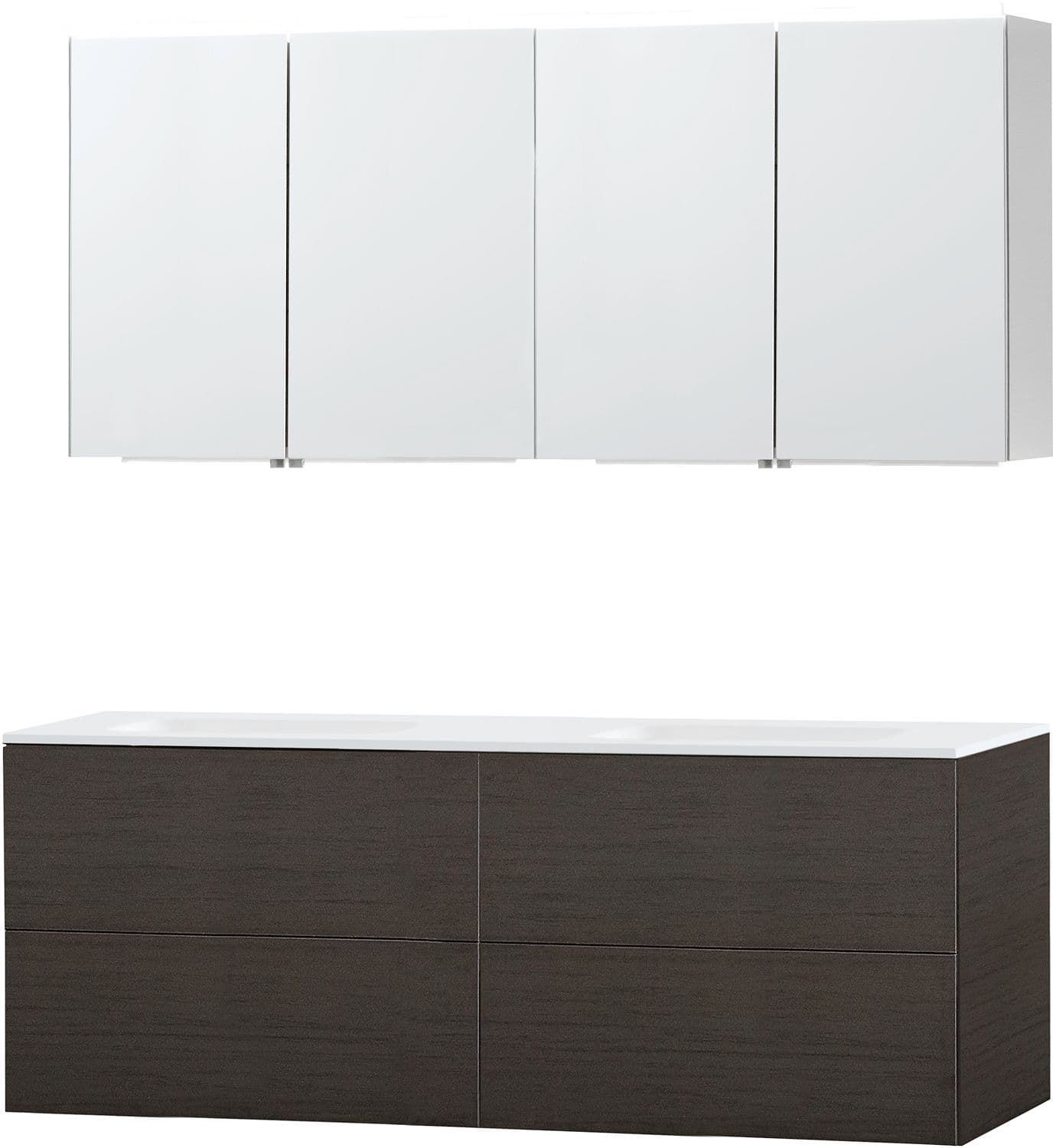 MEUBLE PURO DUO WENGE 160 SOLID MOLTO ARMOIRE TOILLETTE