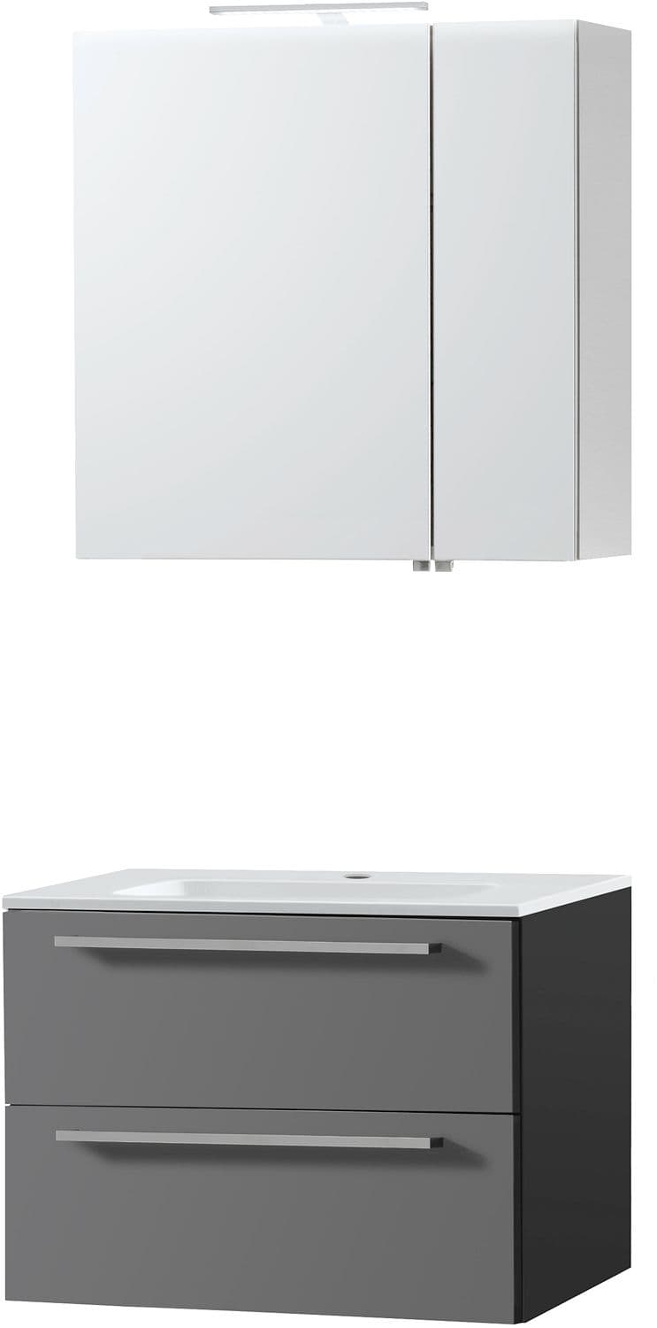 MEUBLE COMBO UNI ARDOISE 70 MARBRE SYNTHETIQUE ARMOIRE TOILETTE