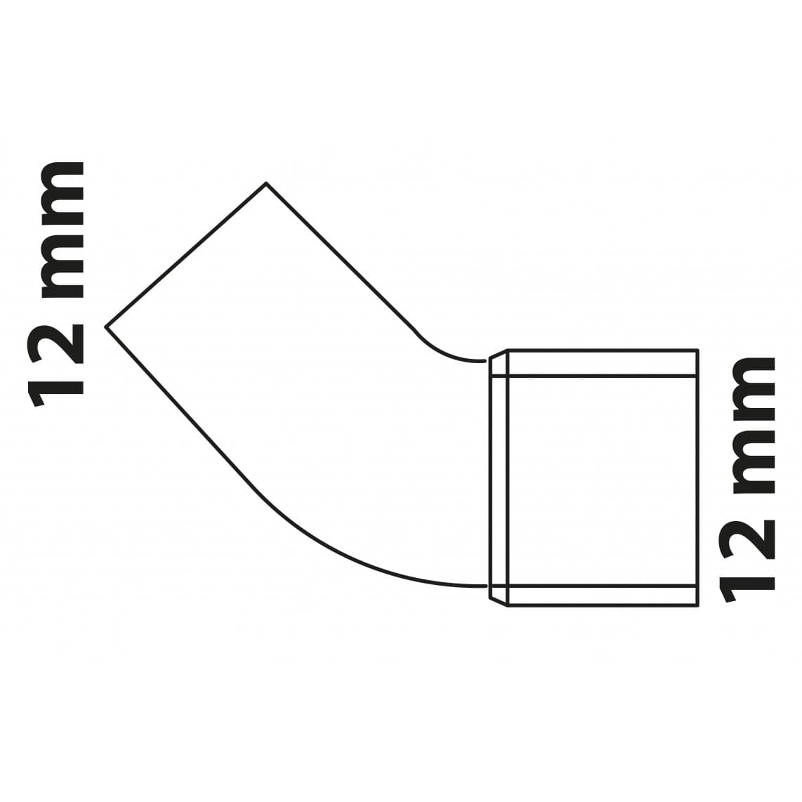 989141055 CU arc 45°, vierge, 12 mm, 1 manchon (5040)