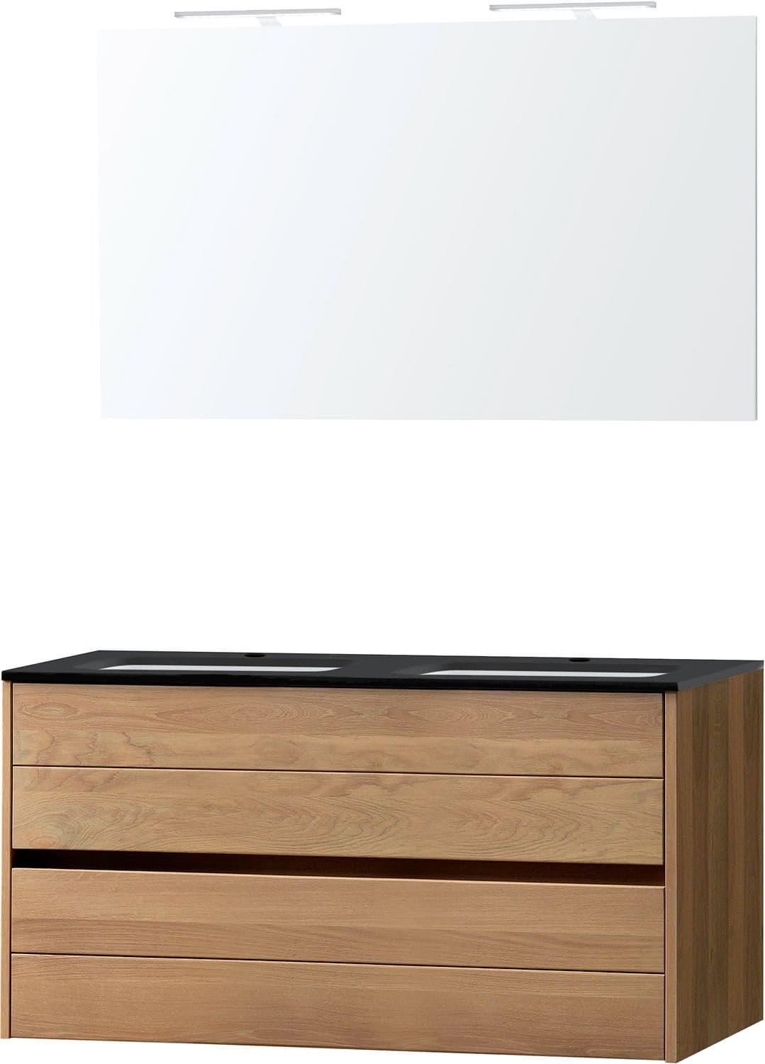 MEUBLE COMBO CHENE MASSIF 120 BLEU BELGE MIROIR