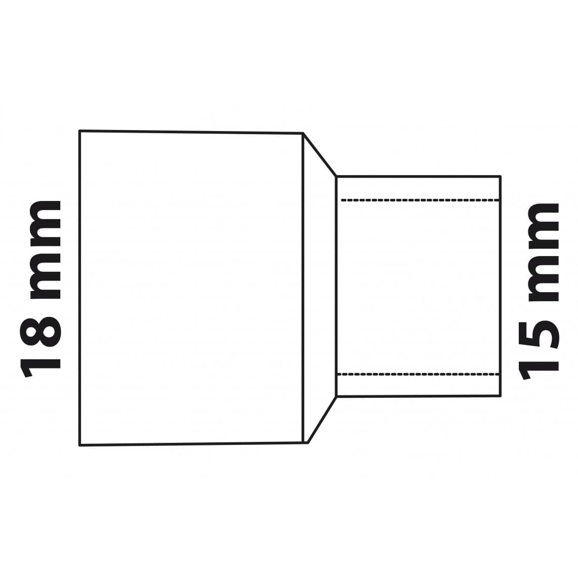 989073017 CU mamelon réducteur, vierge, 18 mmA x 15 mm, 1 manchon, (5243)