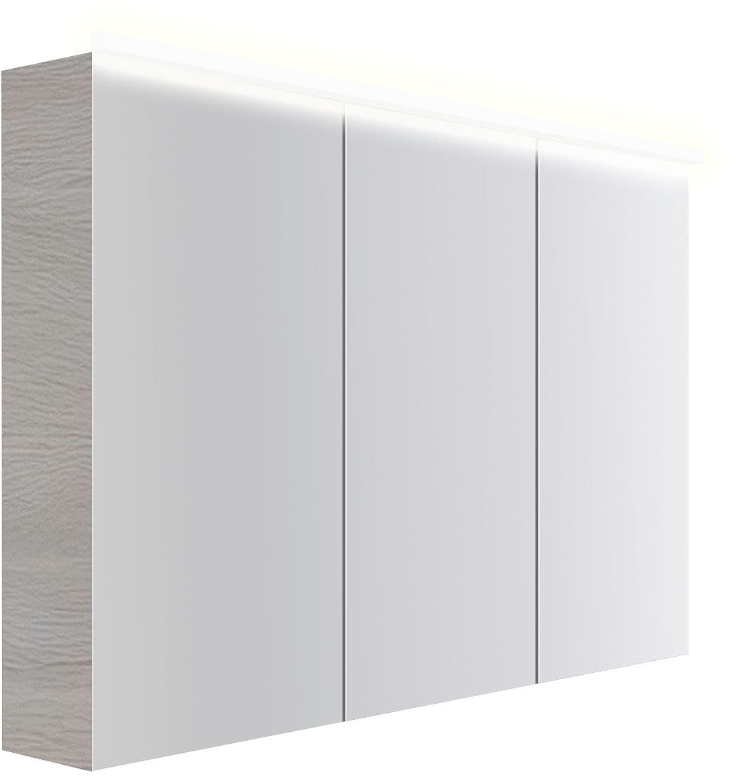 ARMOIRE TOILETTE COFFEE 3 PORTES 1200MM 4250K CHENE DECOR ARGENT