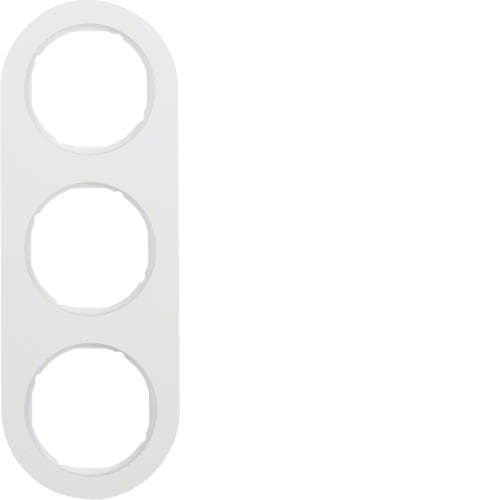 Plaque de recouvrement 3 postes Berker serie R.Classic Blanc polaire, brillant