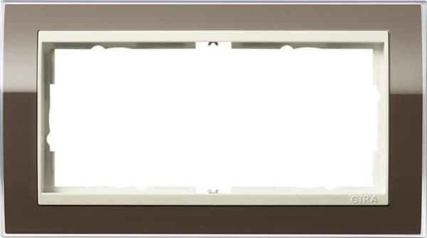 Cadres de finition Gira Event Clear Brun avec cadre intermédiaire Blanc crème brillant Brun avec