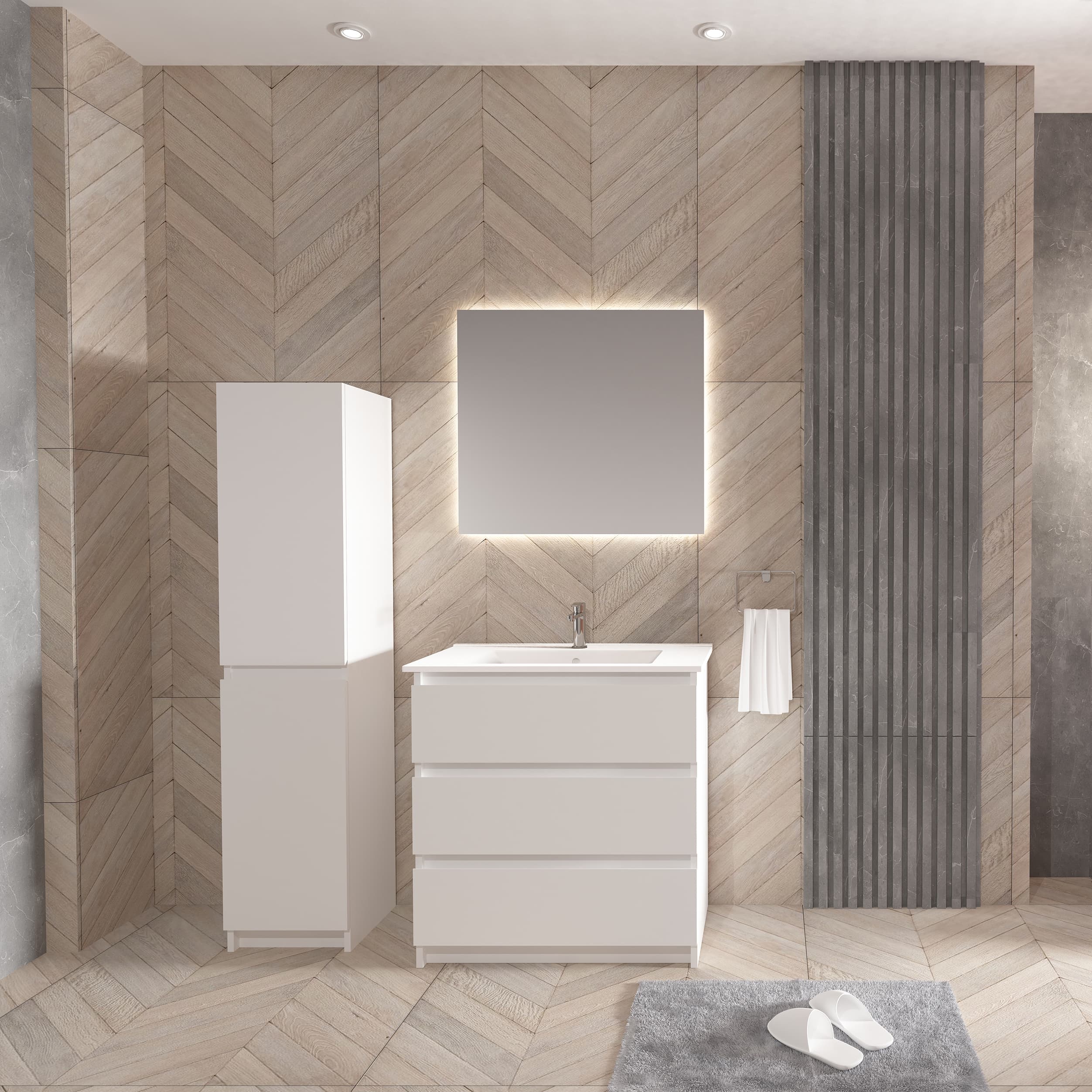 Jupiter Meuble sous-plan (80CM) - blanc mat