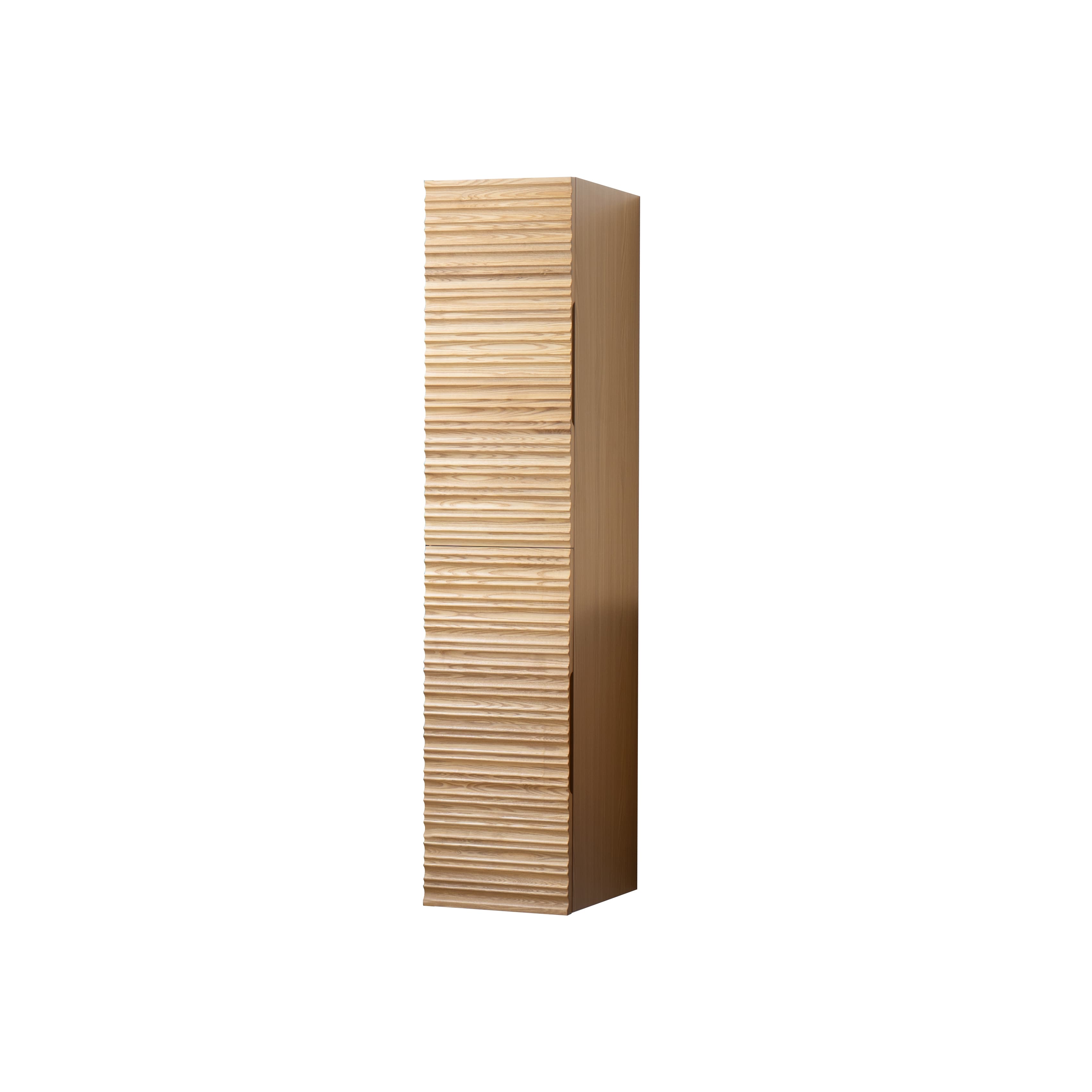Kamellia colonne - 2 portes - sans poignées - soft close - réversible - 35X160X35 cm - Noyer clair