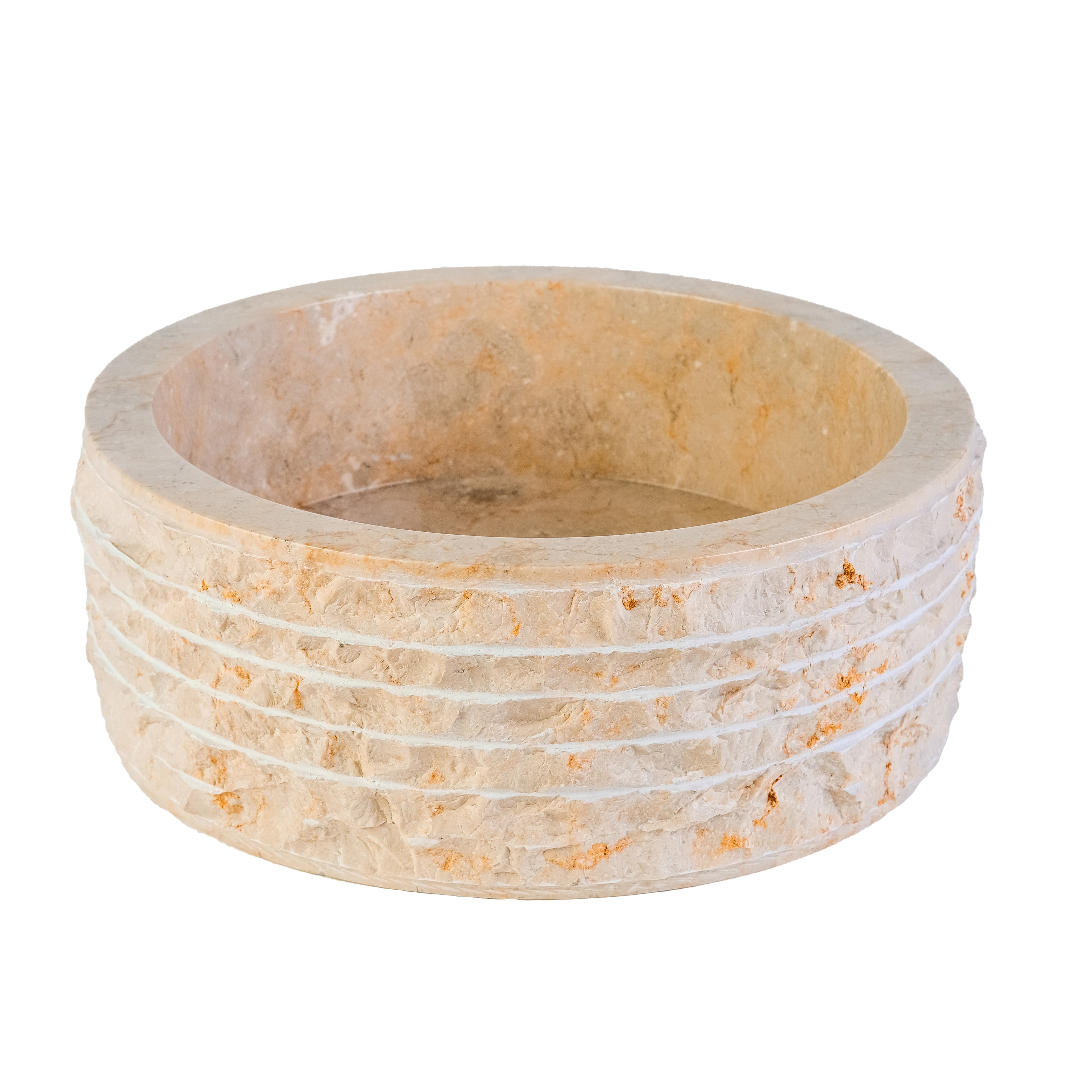 Vasque en marbre alur avec intérieur poli - crème 40X15CM