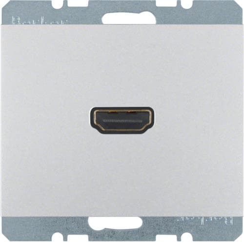 Prise Hdmi avec fiche de connexion 90° Berker K.5 Alu