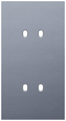 Plaque de recouvrement double, verticale 71 mm d'entraxe, pour des fonctions de commutation double, couleur Niko Toggle alu blue grey brushed