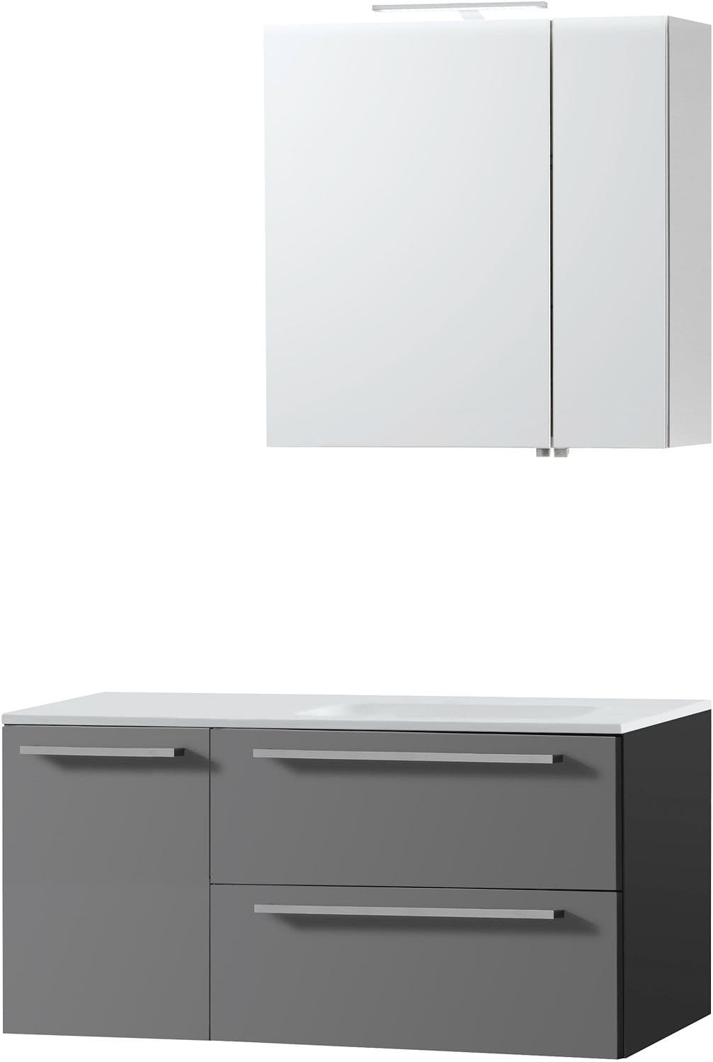 MEUBLE COMBO UNI ARDOISE 105 DROITE SOLID ARMOIRE TOILETTE 70