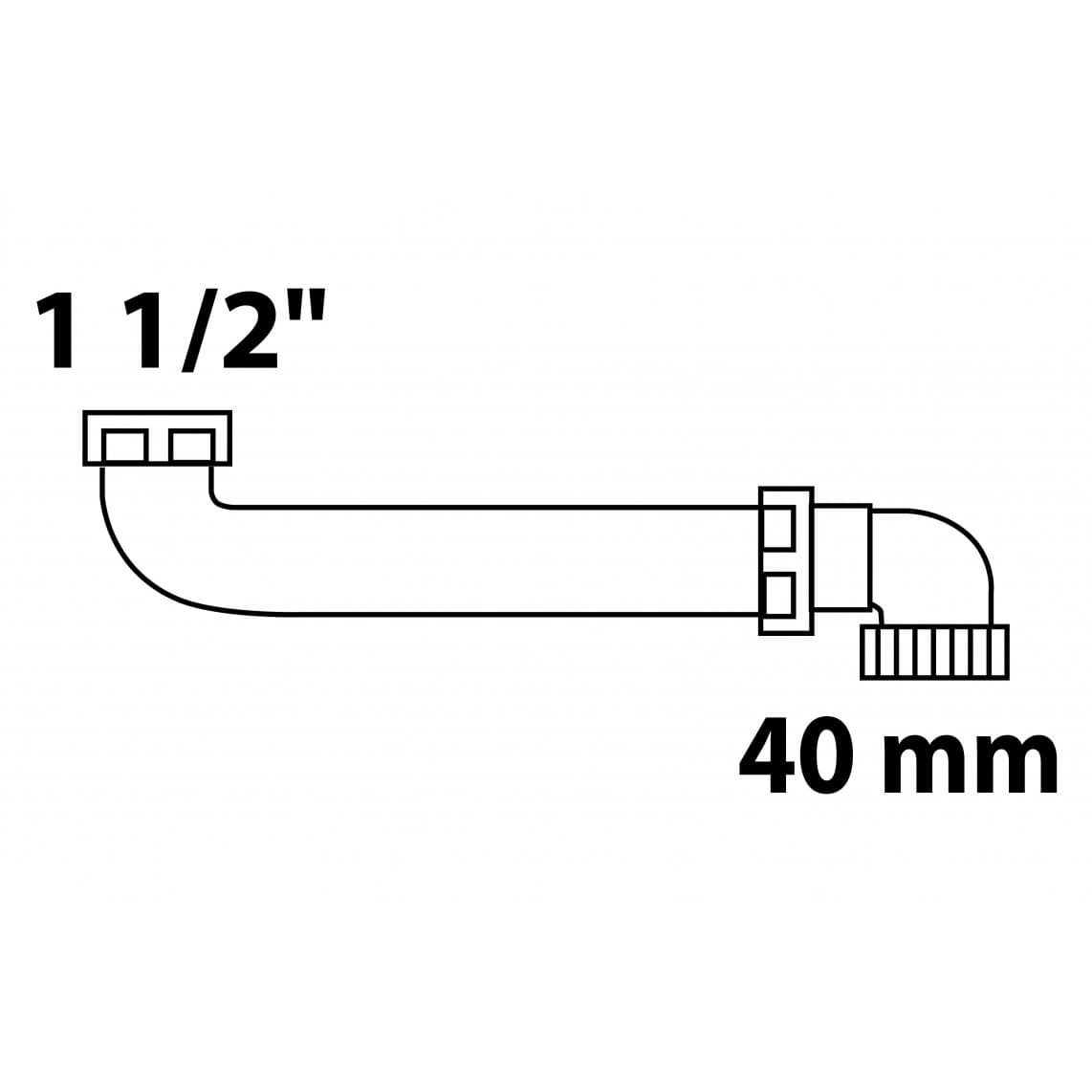 98833849 ECO-SAVE KS coude d’évacuation gain de place pour évier, Gris, 1 1/2" F x 290 mm x 1 1/2" M