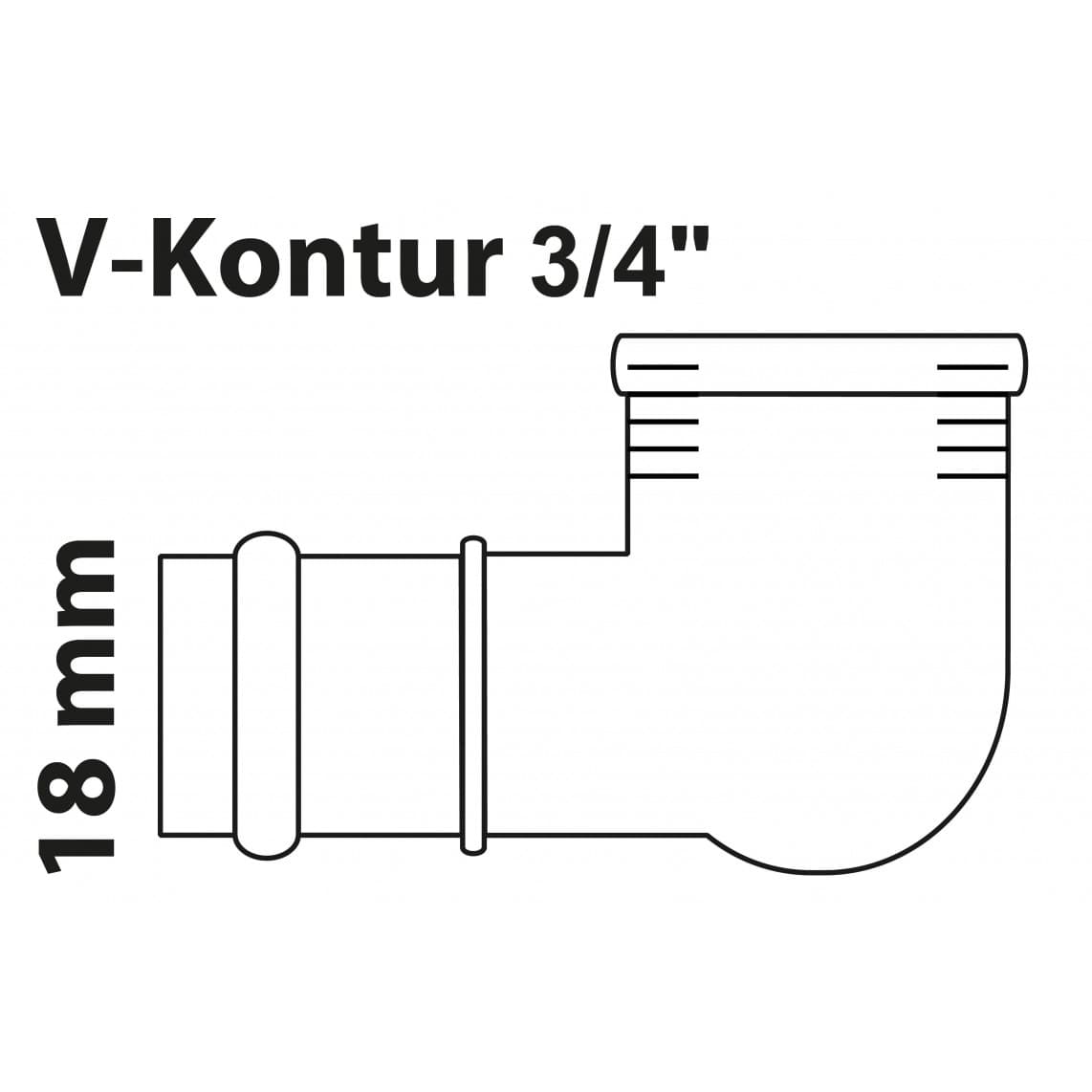 988621554 BR coude 90°, vierge, 18 mm x 3/4" F, 1 manchon, (P4090g)