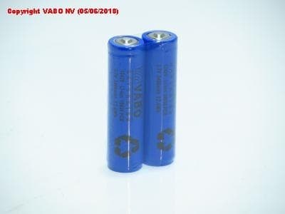 Vabo Li-ion 18650 3.7V 3400mAh PCB pack de 2 batteries L 70mm