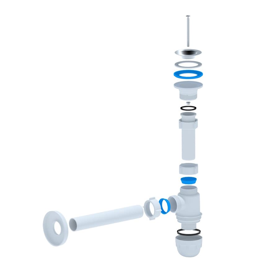 ALONI SIPHON BOUTEILLE POUR LAVABO AVEC CREPINE Ø32MM BLANC