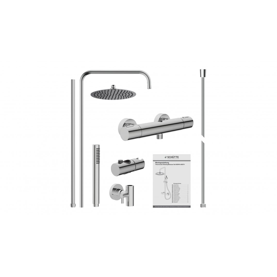 60044 AQUADUCT Set douche de pluie avec Mitigeur thermostatique, chromé