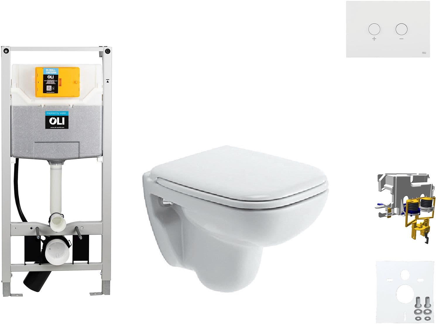 WALLFIX OLI WC SUSPENDU D-CODE COMPACT DURAVIT CODE BLINK BLANC