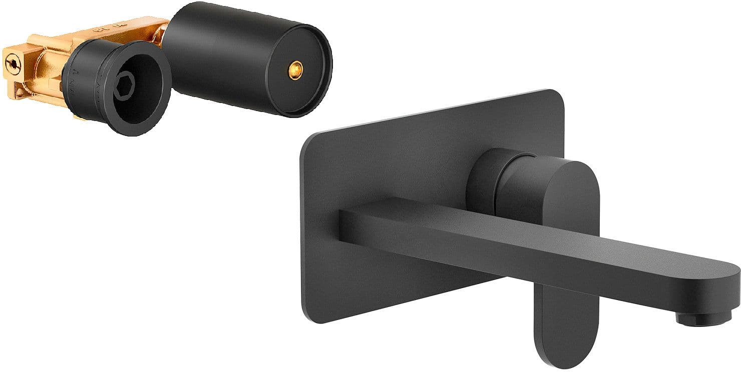 MITIGEUR LAVABO MURAL UP NOBILI 200MM NOIR MAT