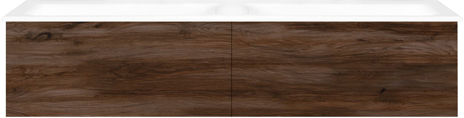 ONDERBOUW COFFEE 2 LADES 140 DUO NOTENLAAR DECOR FLUWEEL+DUBBELE WASTAFEL PORSELEIN ZND.KRAANGAT WIT