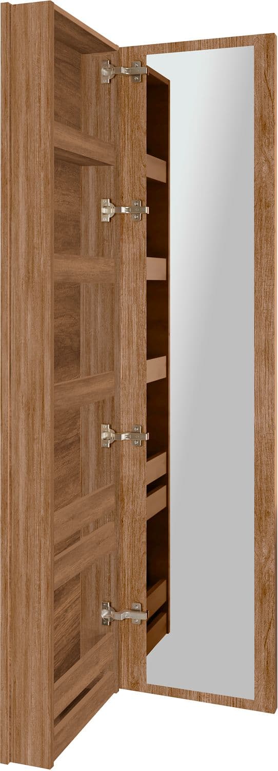 COMMODE MIROIR COFFEE ETROITE 1 PORTE GAUCHE 40 TECTONA DECOR CANNELLE