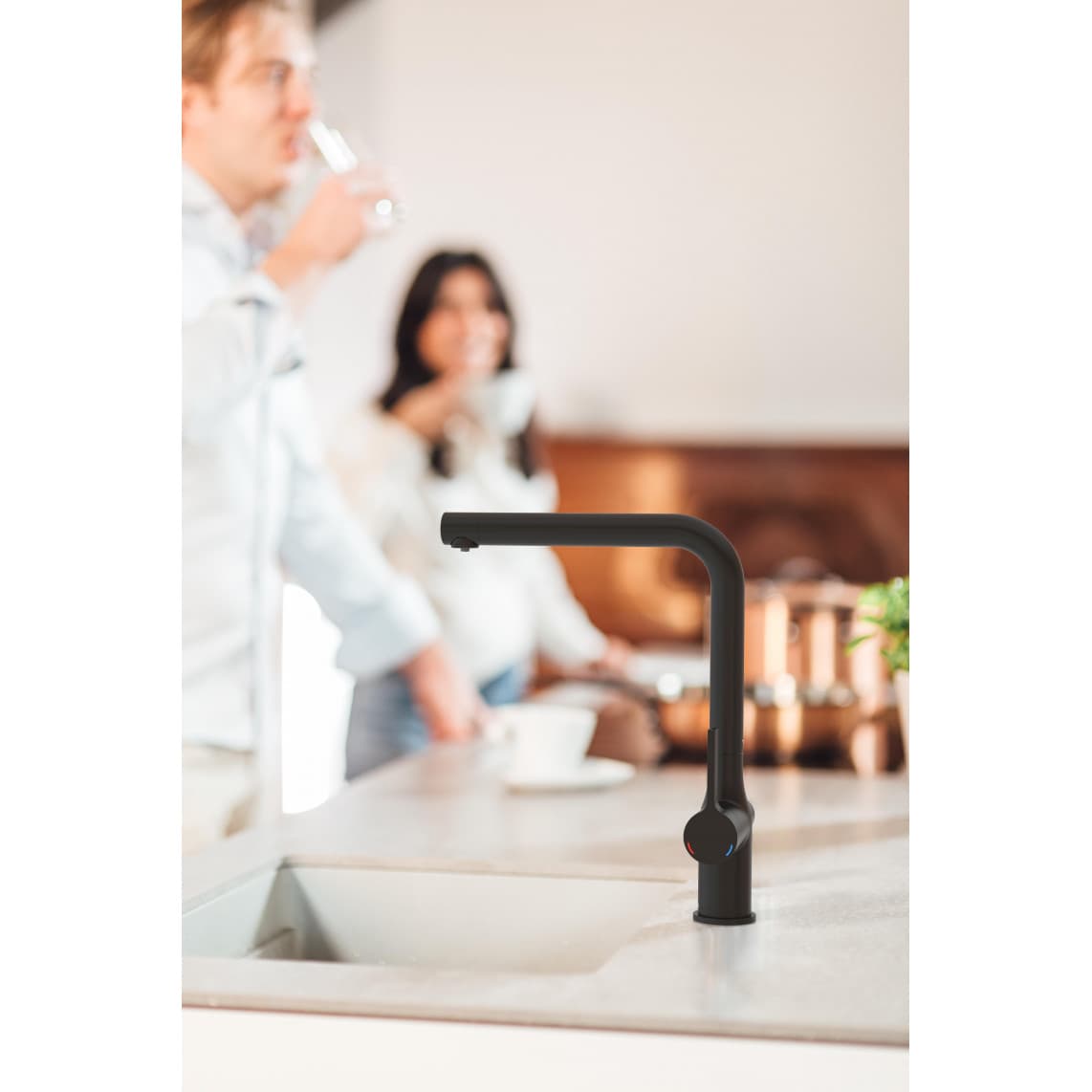 99860 AQUASTAR PRO Drinking water sink mixer, black matt, with filter system