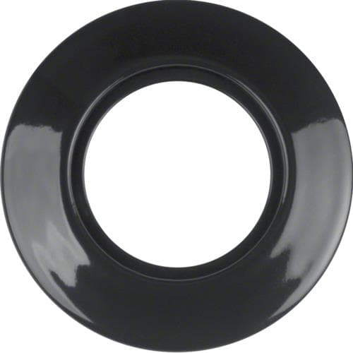 Plaque de recouvrement en porcelaine by rosenthal, 1 poste, Berker serie 1930 porzellan Noir, brilla