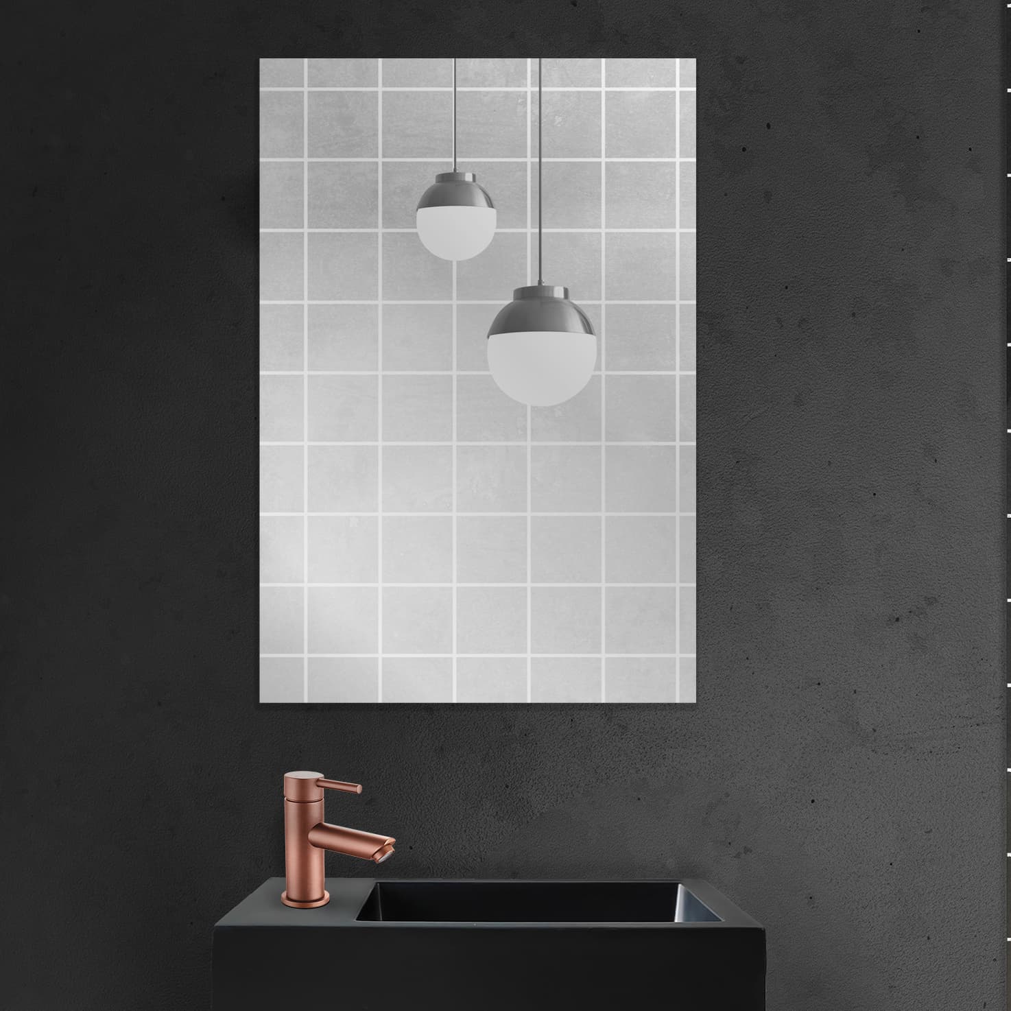 ALONI mikaro miroir de toilette - avec cadre - 40X60X1,9 cm - Noyer
