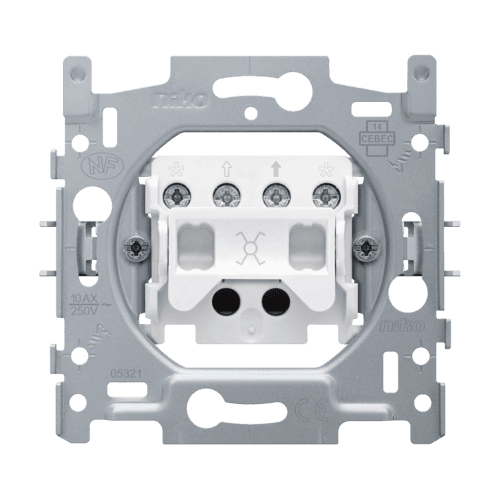 Socle pour un interrupteur permutateur ou un interrupteur à tirette permutateur, 10 A, bornes à vis