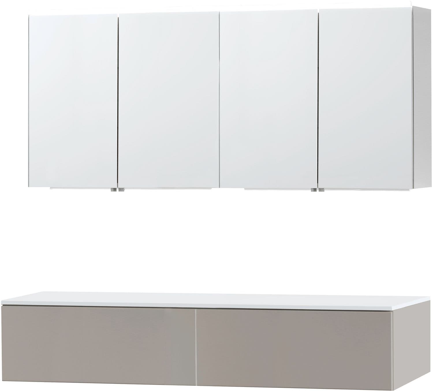 MEUBLE PURO DUO GRIS 160 1 TIROIR SOLID A POSER ARMOIRE TOILETTE
