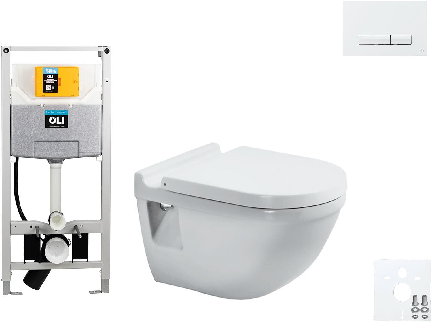 WALLFIX OLI WC SUSPENDU STARCK 3 DURAVIT GLAM BLANC