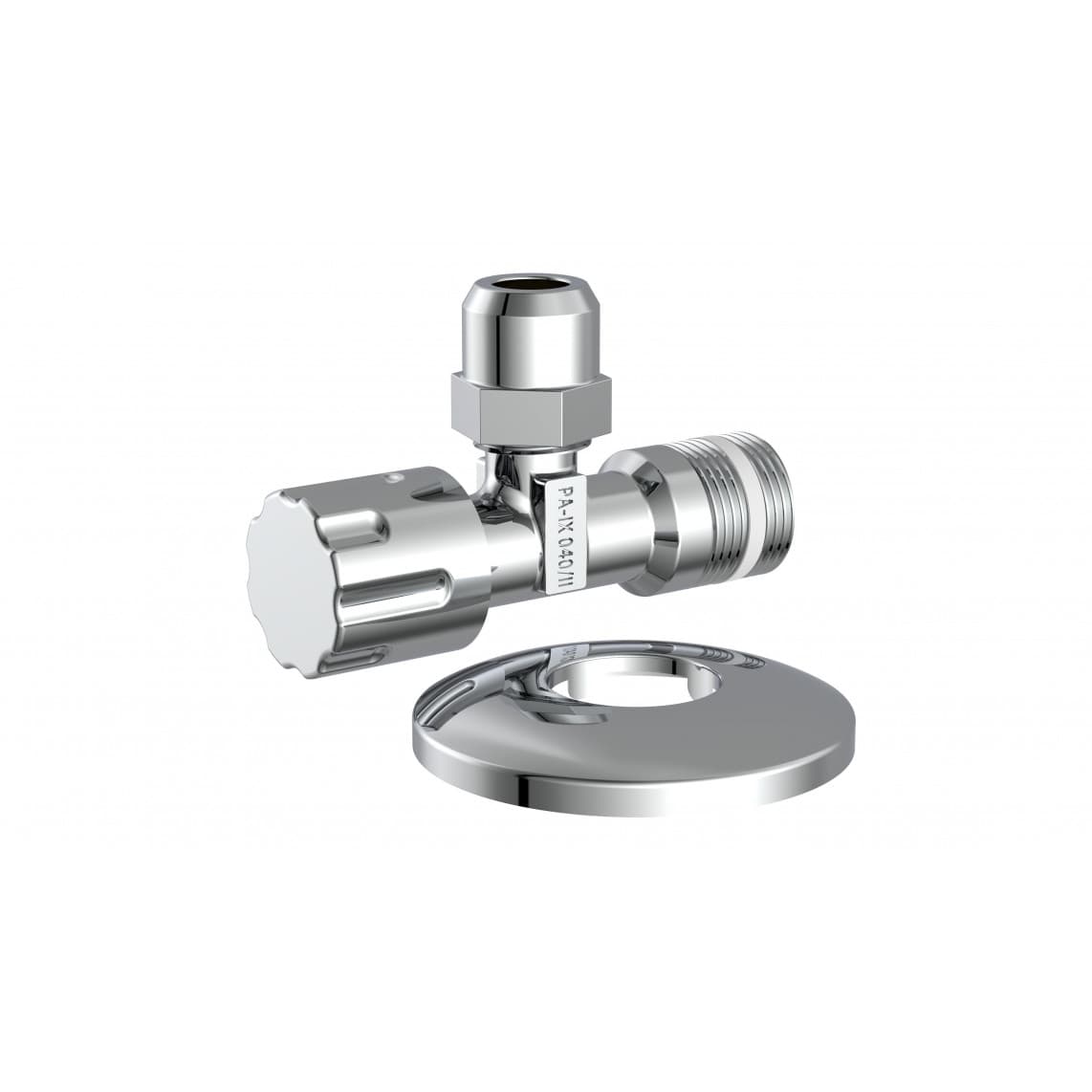 98480400 robinet d'équerre, 1/2" M x 3/8" M x 10 mmQ, avec Rosace de tiroir, auto-étanche